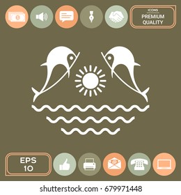 Dolphins with sun & sea - Logo