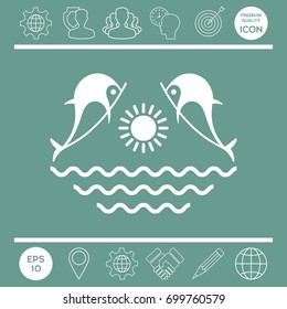 Dolphins with sun & sea - Logo