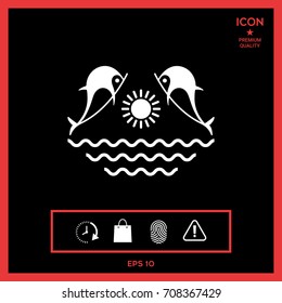 Dolphins with sun & sea - Logo