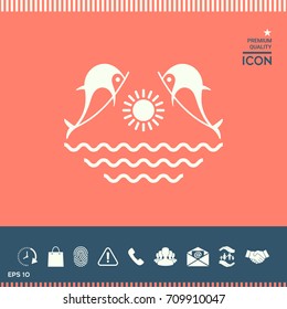 Dolphins with sun & sea - Logo