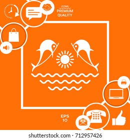 Dolphins with sun & sea - Logo