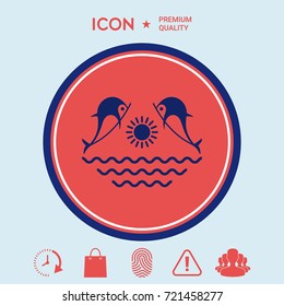 Dolphins with sun & sea - Logo