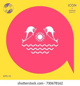 Dolphins with sun & sea - Logo