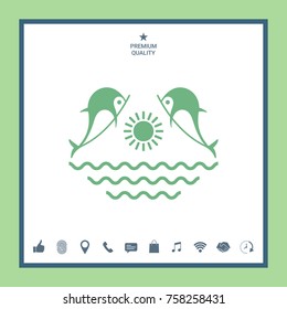 Dolphins with sun & sea - Logo
