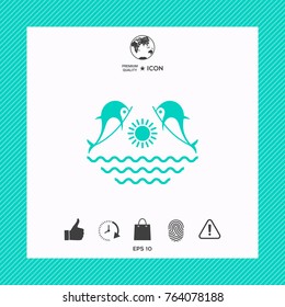 Dolphins with sun & sea - Logo