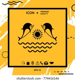 Dolphins with sun & sea - Logo