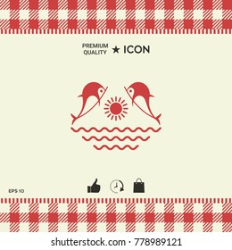 Dolphins with sun & sea - Logo