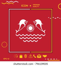 Dolphins with sun & sea - Logo