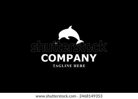 dolphins swimming in the night sky logo