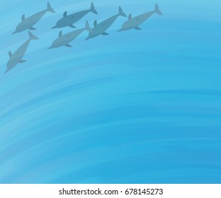 Dolphins swimming in the sea
