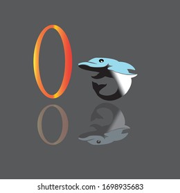 Logotipo de diseño vectorial delfines