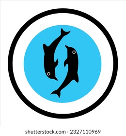 DOLPHINS VECTOR LOGO DESIGN CREATIVE ANIMAL 