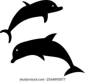 Dolphin-Vector-Silhouette.Dolphin Vector Graphic.isolated on white background