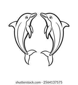 dolpin line art design icon 