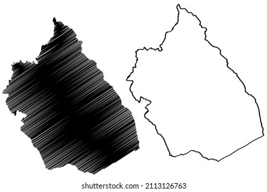 Dom Basilio municipality (Bahia state, Municipalities of Brazil, Federative Republic of Brazil) map vector illustration, scribble sketch Dom Basilio map