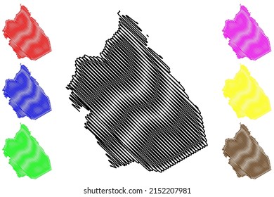 Dom Basilio municipality (Bahia state, Municipalities of Brazil, Federative Republic of Brazil) map vector illustration, scribble sketch Dom Basilio map