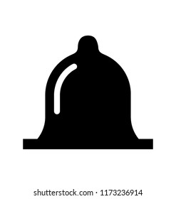 
A dom with bell inside for alert sound, icon for bell 
