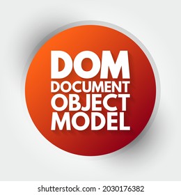 DOM - Document Object Model is a programming API for HTML and XML documents, acronym technology concept background