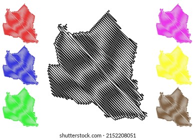 Dom Macedo Costa municipality (Bahia state, Municipalities of Brazil, Federative Republic of Brazil) map vector illustration, scribble sketch Dom Macedo Costa map