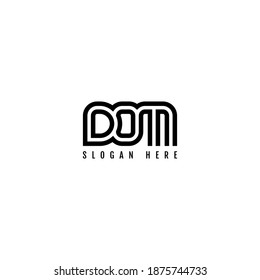 DOM Striped Combination Logo design. Typography for Company and Business Logo.