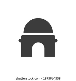 Dom Tower Icon Isolated on Black and White Vector Graphic