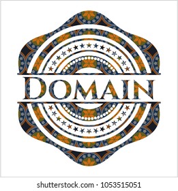Domain arabic style emblem. Arabesque decoration.