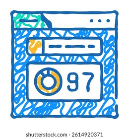 domain authority seo doodle icon sketch vector. domain authority seo sign. isolated symbol illustration