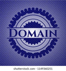 Domain badge with denim texture