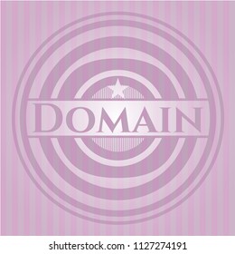Domain badge with pink background