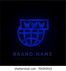 Domain blue chromium metallic logo