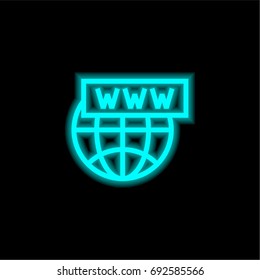 Domain blue glowing neon ui ux icon. Glowing sign logo vector