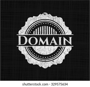 Domain chalk emblem written on a blackboard