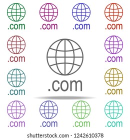 domain com icon. Elements of online and web filled in multi color style icons. Simple icon for websites, web design, mobile app, info graphics
