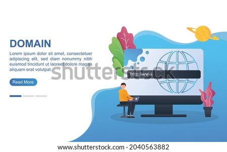 Domain concept for landing page or web banner.