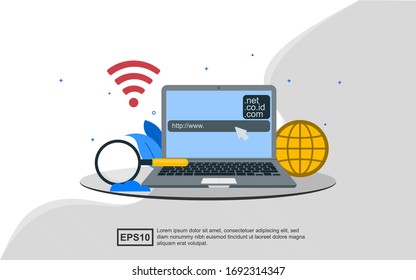 Domain concept vector illustration flat design. good for presentation.