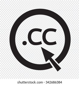 Domain dot cc sign icon Illustration