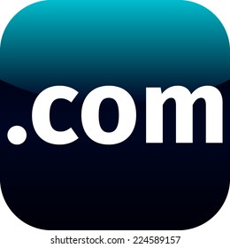 domain dot com blue icon for web or phone app