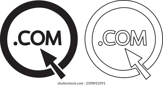 Domain dot COM sign icon vectors and symbols design 