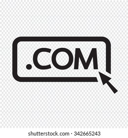 Domain dot COM sign icon Illustration