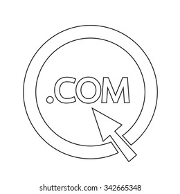 Domain dot COM sign icon Illustration