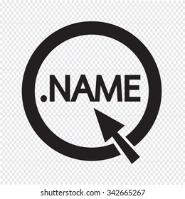 Domain dot name sign icon Illustration