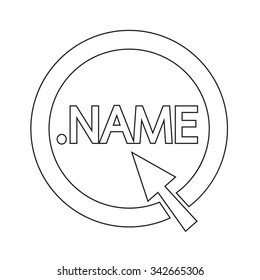 Domain dot name sign icon Illustration