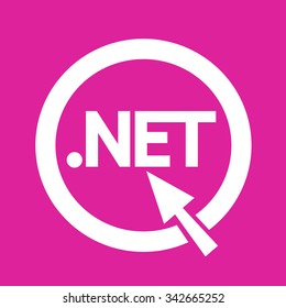 Domain dot net sign icon Illustration