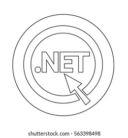 Domain dot net sign icon