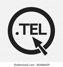 Domain dot tel sign icon Illustration