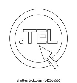 Domain dot tel sign icon Illustration