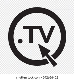 Domain dot TV sign icon Illustration