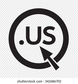 Domain dot US sign icon Illustration