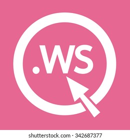 Domain dot ws sign icon Illustration