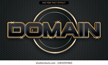 Domain efek teks 3D dengan gaya mewah dan modern